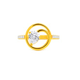22k Yellow Cubic Zirconia Cocktail Fancy Rings in size 7.5 and total gold weight of 2.66g